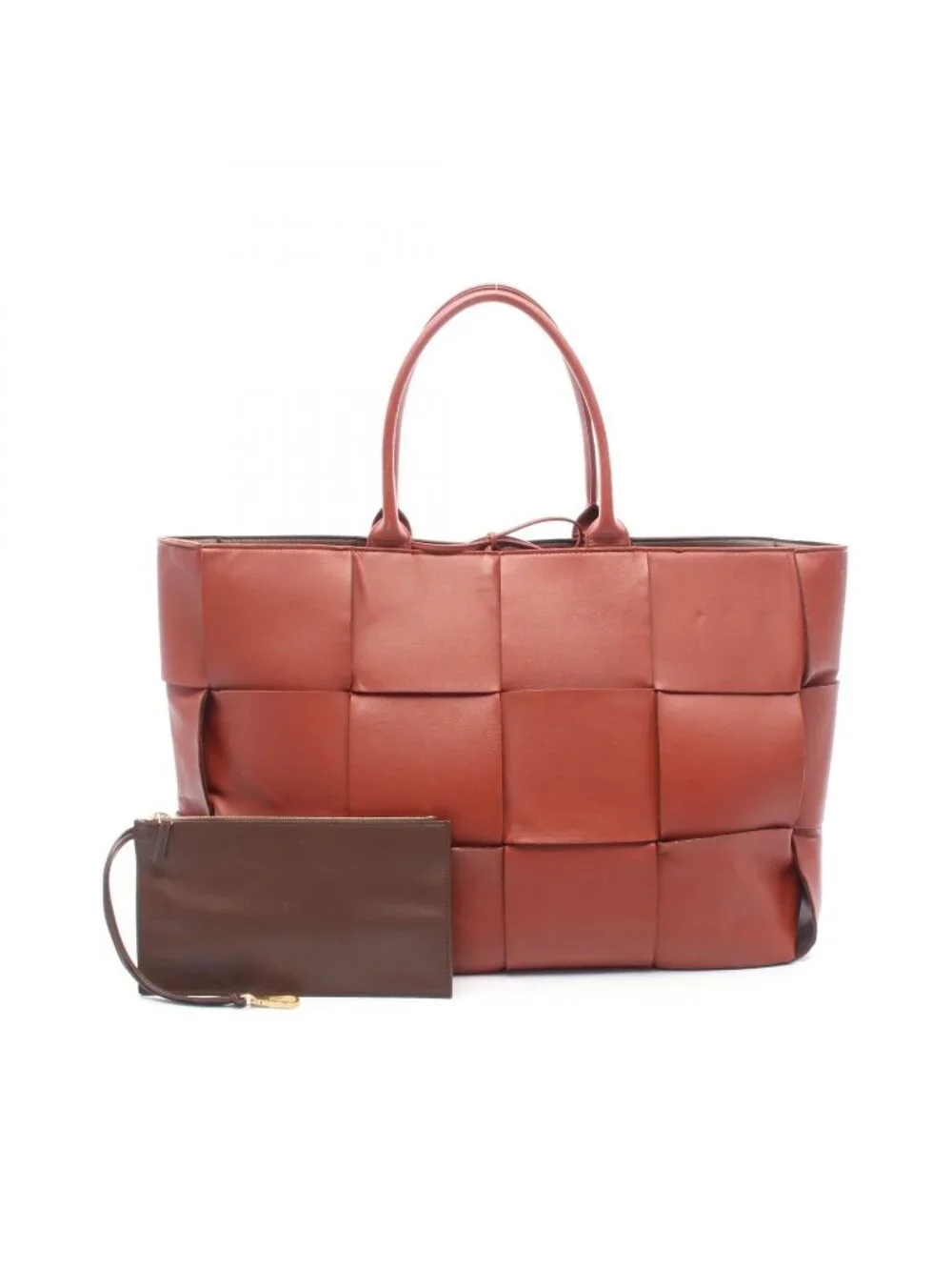 Bottega Veneta Tote the Arco Large Intrecciato Brown Leather Maxi